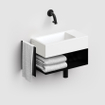 Clou Flush 3 fontein 36x18cm zonder kraangat rechts mat wit ker. SW795715