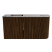 Mondiaz JOYA-DLUX 81.6cm toiletmeubel - ronding rechts kleur Walnut - Wastafel FAYE positie Links Zonder kraangat kleur Sombra. SW1424755