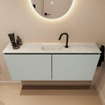 MONDIAZ TURE-DLUX meuble WC 120 cm Greey. Lavabo EDEN Opalo position milieu. Avec 1 trou de robinet. SW1104328