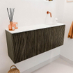 Mondiaz JOYA 100cm meuble de salle de bains - couleur Shadow - Vasque FAYE position Droite Sans trou de robinet couleur Talc SW1421437