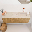 Mondiaz JOYA-DLUX 100cm meuble de salle de bains - couleur Oak - Vasque FAYE position Droite Sans trou de robinet couleur Frappe. SW1421922