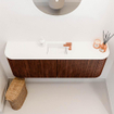 Mondiaz JOYA 113.2cm toiletmeubel - ronding links en rechts kleur Ruby - Wastafel FAYE positie Midden 1 kraangat kleur Talc. SW1421788
