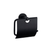 Fortifura Calvi Toiletset 3-delig - toiletrolhouder met klep - toiletborstel - handdoekhaak dubbel rond - Mat Zwart SW1248420
