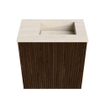 Mondiaz JOYA-DLUX 40cm toiletmeubel - kleur Walnut - Wastafel FAYE positie Rechts Zonder kraangat kleur Meli. SW1424378