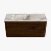 Mondiaz CIRO-DLUX Meuble de salle de bains - 110x45x50cm - Vasque en solid surface Frappe - 1 bassin à gauche - sans trous de robinet - 2 tiroirs - Noyer SW1530318