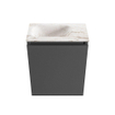 MONDIAZ TURE-DLUX Meuble toilette - 40cm - Dark Grey - EDEN - vasque Frappe - position gauche - 1 trou de robinet SW1102722