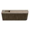 Mondiaz JOYA-DLUX 111.6cm toiletmeubel - ronding rechts kleur Shadow - Wastafel FAYE positie Links Zonder kraangat kleur Arena. SW1424835