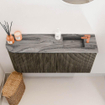 Mondiaz JOYA-DLUX 91.6cm toiletmeubel - ronding links kleur Shadow - Wastafel FAYE positie Rechts 1 kraangat kleur Sombra. SW1425235