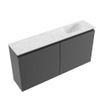 MONDIAZ TURE-DLUX 100cm meuble WC Dark Grey. EDEN vasque Opalo position droite. Sans trou de robinet. SW1104325