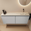 MONDIAZ TURE-DLUX Meuble toilette - 120cm - Plata - EDEN - vasque Ostra - position droite - sans trou de robinet SW1105002