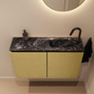 MONDIAZ TURE-DLUX Meuble WC 80 cm Oro. EDEN lavabo Lava position à droite. Avec 1 trou de robinet. SW1103980