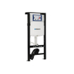 QeramiQ Dely Ensemble WC - 36.3x51.7cm - cuvette profonde - rimless - Réservoir encastré avec mécanisme de chasse Geberit UP320 - abattant WC à fermeture douce - plaque de commande noire mate - boutons ronds - noir mat SW1413302