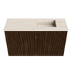 Mondiaz JOYA-DLUX 70cm meuble de salle de bains - couleur Walnut - Vasque FAYE position Droite Sans trou de robinet couleur Meli. SW1424401
