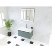 HR badmeubelen Matrix 3D ensemble de meubles de salle de bains 80cm 1 tiroir sans poignée avec profil de prise en couleur Petrol mat avec lavabo Djazz 1 trou de robinet blanc SW857037