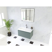 HR Matrix ensemble de meubles de salle de bain 3d 80cm 1 tiroir sans poignée avec bandeau de poignée en couleur petrol matt avec lavabo djazz 1 trou pour robinet blanc SW857037