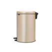 Brabantia NewIcon Poubelle à pédale - 20 litres - seau intérieur en plastique - metallic gold SW1117468