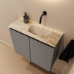 MONDIAZ TURE-DLUX meuble WC 60 cm Smoke. Lavabo EDEN Frappe position droite. Sans trou de robinet. SW1103034