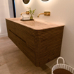 Mondiaz CIRO-DLUX Ensemble de meubles de salle de bains - 150x45x50cm - lavabo solid surface Arena - 2 vasques double - sans trous de robinet - 4 tiroirs - Dusk SW1533219