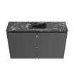 MONDIAZ TURE-DLUX Meuble toilette - 80cm - Dark Grey - EDEN - vasque Lava - position centrale - sans trou de robinet SW1103746