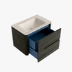 Mondiaz CIRO-DLUX Ensemble de meubles de salle de bains - 70x45x50cm - Lavabo Solid Surface Meli - 1 vasque au milieu - 1 trou de robinet - 2 tiroirs - Shadow SW1532543