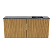 Mondiaz JOYA-DLUX 90cm toiletmeubel - kleur Oak - Wastafel FAYE positie Rechts 1 kraangat kleur Lava. SW1422067