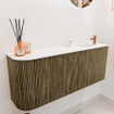 Mondiaz JOYA 101.6cm meuble de salle de bains - arrondi gauche couleur Dusk - Vasque FAYE position Droite 1 trou de robinet couleur Talc. SW1421599