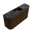Mondiaz JOYA-DLUX 83.2cm toiletmeubel - ronding links en rechts kleur Walnut - Wastafel FAYE positie Midden Zonder kraangat kleur Lava. SW1422490