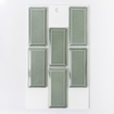 SAMPLE The Mosaic Factory Paris carrelage mosaïque 4.5x9.5x0.65cm rectanguaire porcelaine vernis mural intérieur ou extérieur résistant au gel vert gris brillant SW862137