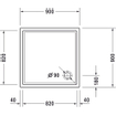 Duravit Starck Slimline receveur de douche acrylique carré 90x90x4,5cm blanc 0297096