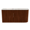 Mondiaz JOYA-DLUX Meuble de salle de bains 81,6cm - arrondi droite couleur Ruby - Vasque FAYE position Gauche Sans trou de robinet couleur Frappe SW1423507