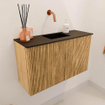 Mondiaz JOYA 70cm toiletmeubel - kleur Oak - Wastafel FAYE positie Midden Zonder kraangat kleur Urban. SW1421195