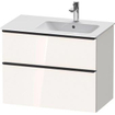 Duravit D-neo Meuble sous vasque 81x46.2x62.5cm 2 tiroirs Blanc haute brillance SW640805