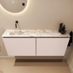MONDIAZ TURE-DLUX Meuble toilette - 120cm - Rosee - EDEN - vasque Glace - position gauche - sans trou de robinet SW1103487