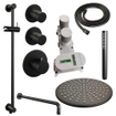 BRAUER Black Edition Regendoucheset inbouw - hoofddouche 30cm - Wandarm - glijstang - inclusief inbouwdeel - gladde knoppen - handdouche Staaf 1 stand - mat zwart SW538356