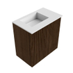 Mondiaz JOYA 40cm toiletmeubel - kleur Walnut - Wastafel FAYE positie Links Zonder kraangat kleur Talc. SW1421229