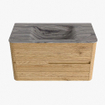 Mondiaz CIRO-DLUX Badkamermeubelset - 90x45x50cm - Solid surface wastafel Sombra - 1 wasbak Midden - zonder kraangaten - 2 lades - Oak SW1531330