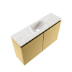 MONDIAZ TURE-DLUX Meuble toilette - 80cm - Oro - EDEN - vasque Ostra - position centrale - sans trou de robinet SW1104961