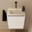 MONDIAZ TURE-DLUX meuble WC 40 cm Talc. EDEN vasque Ostra position milieu. Sans trou de robinet. SW1104669