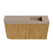 Mondiaz JOYA-DLUX 81.6cm meuble de salle de bains - arrondi gauche couleur Oak - Vasque FAYE position Droite 1 trou de robinet couleur Saba SW1424194