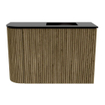 Mondiaz JOYA Meuble de toilette 61,6cm - arrondi gauche couleur Dusk - Vasque FAYE position Droite Sans trou de robinet couleur Urban SW1421695