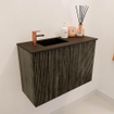 Mondiaz JOYA 60cm meuble de toilette - couleur Shadow - Lavabo FAYE position Gauche 1 trou de robinet couleur Urban. SW1421473