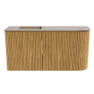 Mondiaz JOYA-DLUX Meuble de toilettes 81,6 cm - arrondi à droite couleur Oak - Lavabo FAYE position à gauche sans trou de robinet couleur Arena. SW1423872