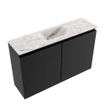 MONDIAZ TURE-DLUX Meuble toilette - 80cm - Urban - EDEN - vasque Glace - position centrale - sans trou de robinet SW1103115