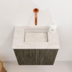 Mondiaz JOYA-DLUX 40cm toiletmeubel - kleur Shadow - Wastafel FAYE positie Midden Zonder kraangat kleur Ostra. SW1422951