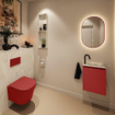 MONDIAZ TURE-DLUX Meuble toilette - 40cm - Fire - EDEN - vasque Ostra - position droite - 1 trou de robinet SW1104800