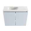 MONDIAZ TURE-DLUX Meuble toilette - 60cm - Clay - EDEN - vasque Ostra - position gauche - sans trou de robinet SW1104782