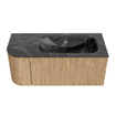 MONDIAZ KURVE-DLUX 105cm Meuble salle de bain avec module 25 G - couleur Oak - 1 tiroir - 1 porte - vasque BIG SMALL droite - sans trou de robinet - couleur Lava SW1138120