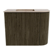 Mondiaz JOYA-DLUX Meuble de salle de bains 51.6cm - arrondi droit couleur Shadow - Vasque FAYE position Gauche Sans trou de robinet couleur Saba. SW1425132