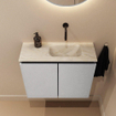 MONDIAZ TURE-DLUX Meuble WC 60cm Plata. EDEN lavabo Ostra position droite. Sans trou de robinet. SW1105035