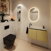 MONDIAZ TURE-DLUX Meuble toilette - 80cm - Oro - EDEN - vasque Opalo - position gauche - 1 trou de robinet SW1104431